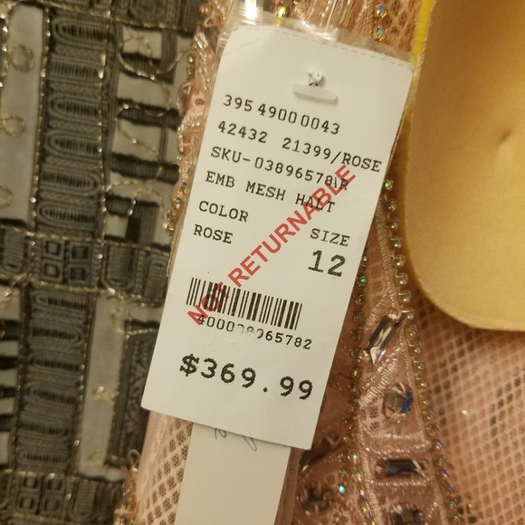 Blush/pink halter top embellished gown - Picture 8 of 8